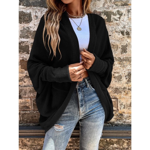 BohoGypsyDreamer.com Jackets & Blazers - Batwing Sleeve Open Front Coat knit sweater cardigan rust brown